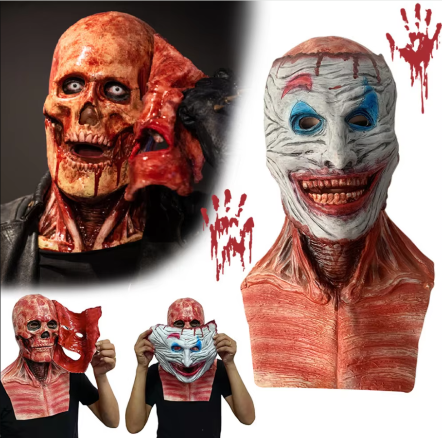 MASCARA DE HALLOWEEN DE PAYASO (DOBLE CAPA)